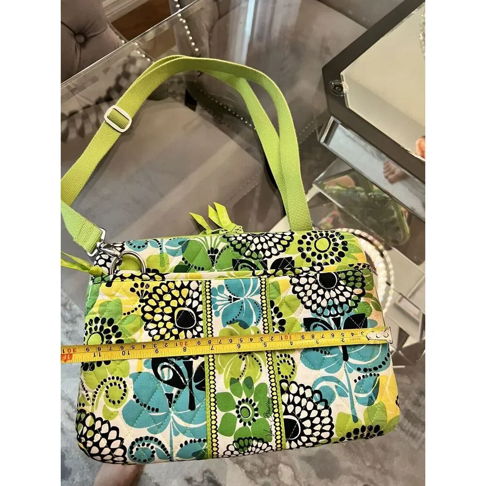 Vera Bradley Hard Shell Computer Zip Case Lime’s Up! 12”x9” CROSS Shoulder Strap